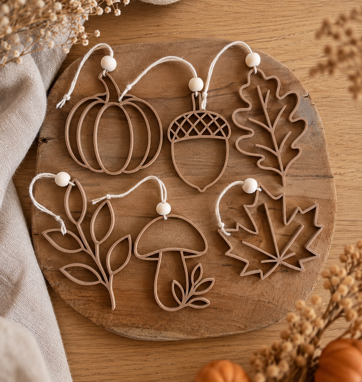 Herfstdecoratie hangend 6 stuks - verkrijgbaar in diverse kleuren